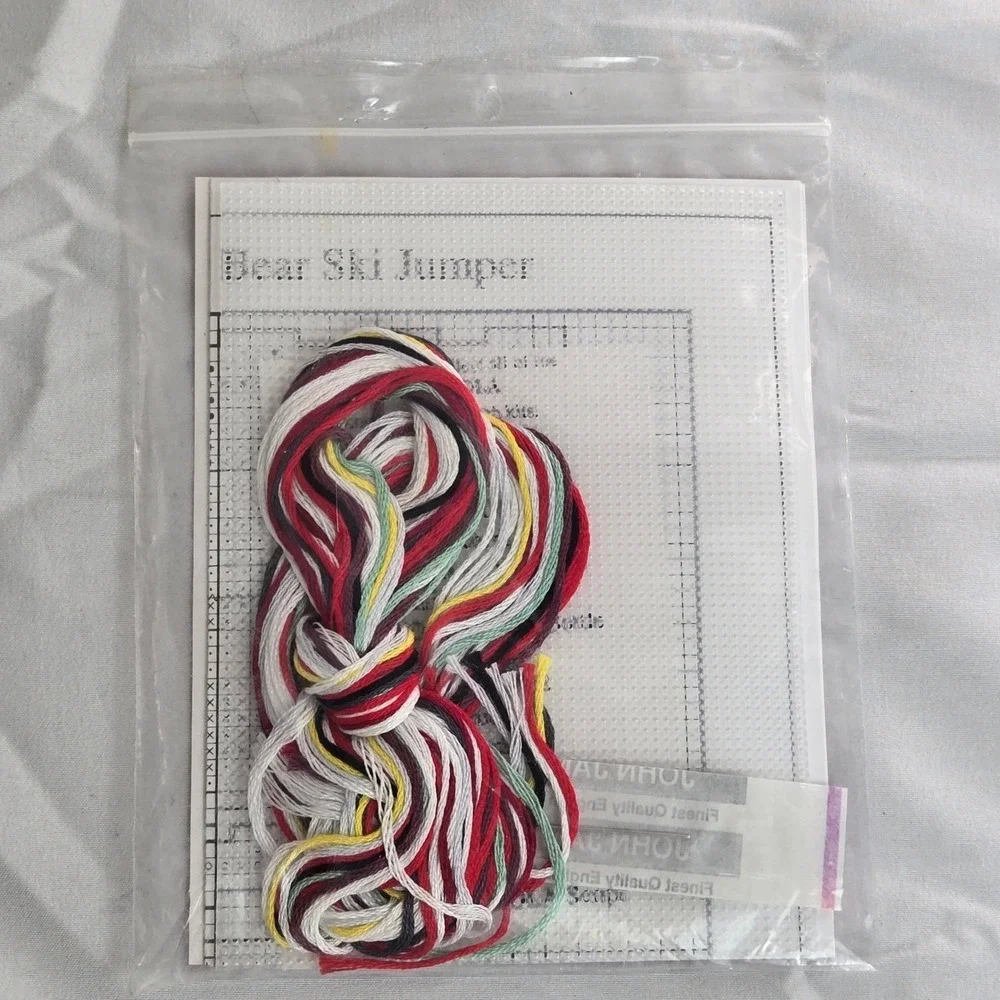 Coca-Cola Counted Cross Stitch Kit Skit Jumper Bear Vintage‎ 1994 3.25